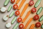 Plate of beautiful, colorful vegetables